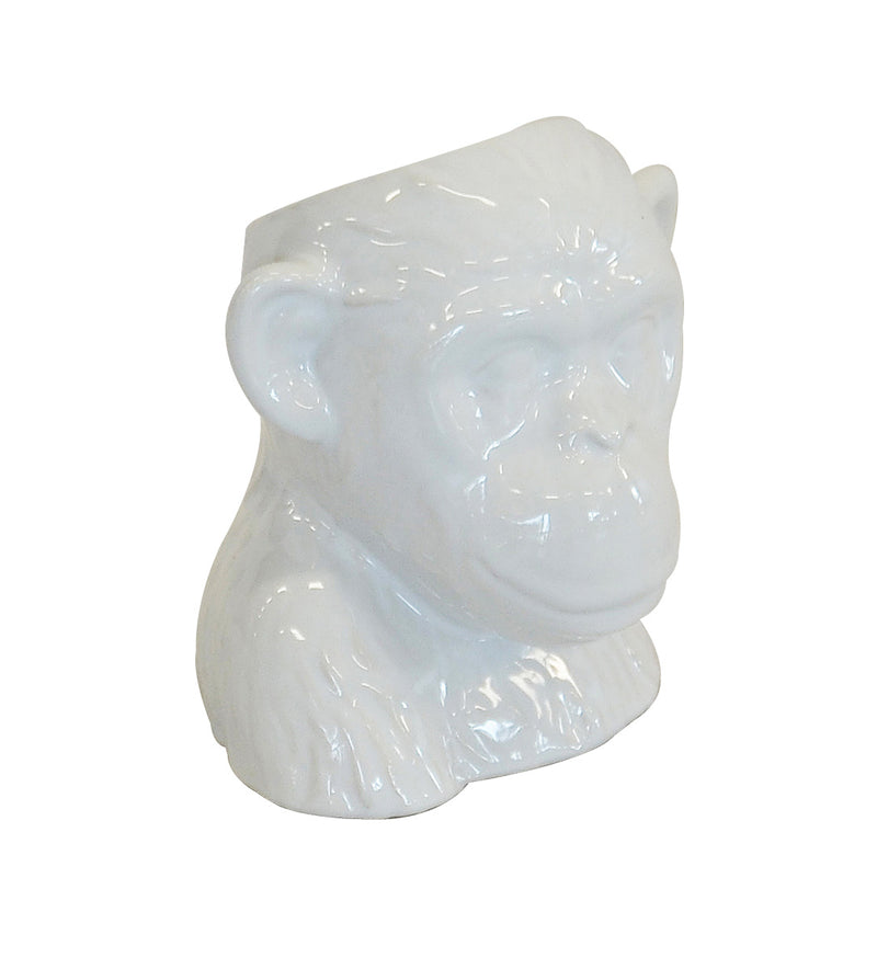 Ceramic monkey head white