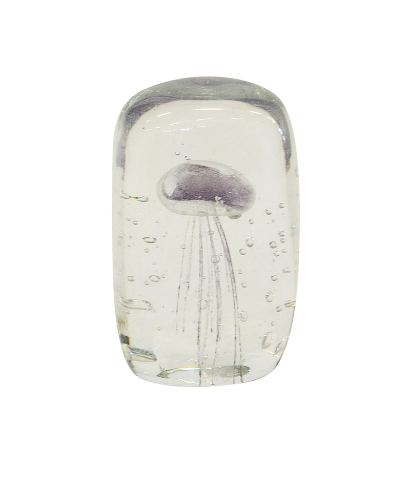 Paperweight jellyfish 12cm square lilac