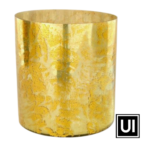 Extra large acid yellow glass vase 27x25cm