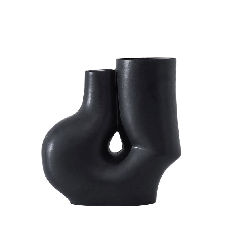 Black double mouth vase