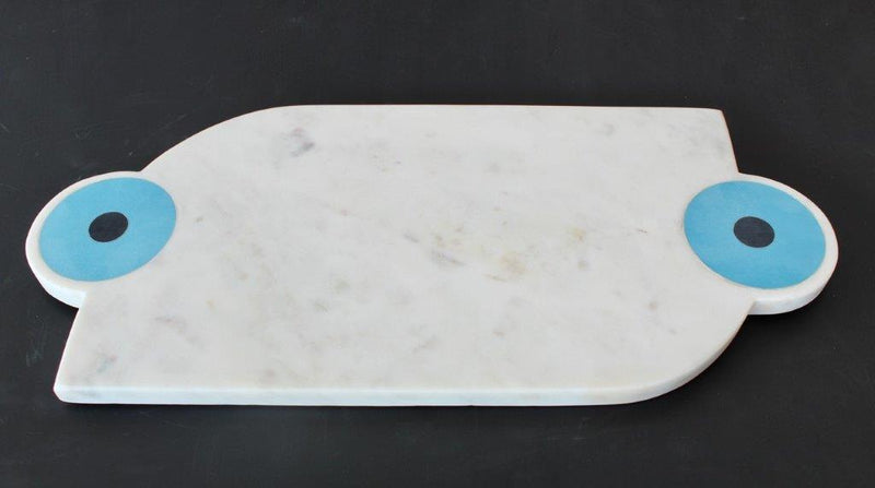WHITE MARBLE WITH BLUE SPOT