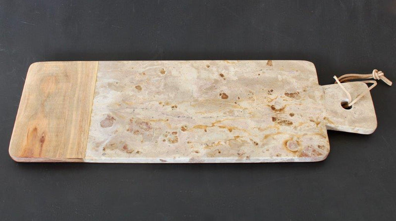 Leopard marble with wood 48X15cm