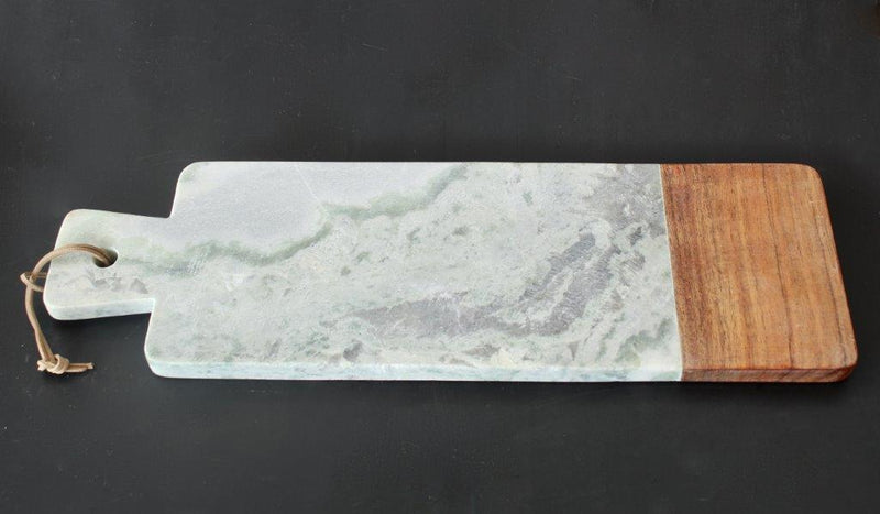 Green vein marble board with wood 48x15.5cm