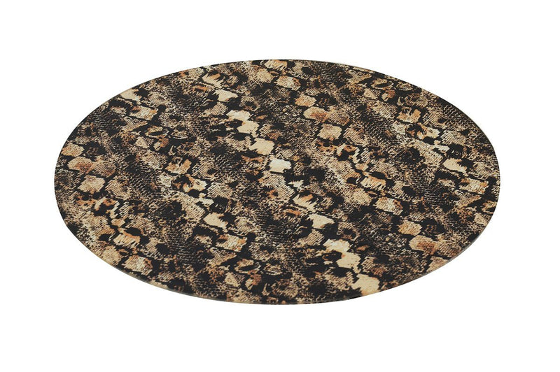 Unique Interiors Lifestyle Glass Place Mat Round Snake Skin Set of 2 35CM Glass New Arrivals Interior