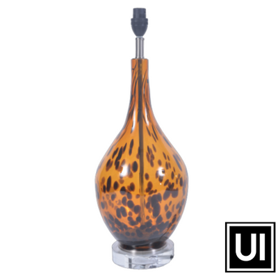 Glass lamp base bottle shape tortoiseshell 12 x 17 x 51cm unique interiors lifestyle lamps and lights 