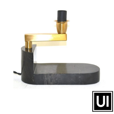 Marble lamp base black mabrle and gold metal 22 x 10 x 20 unique interiors lamps and lights 