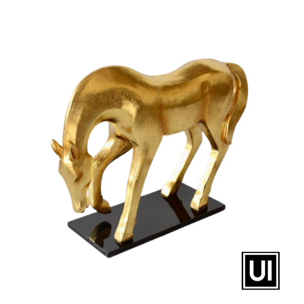 Gold Horse On Black Base