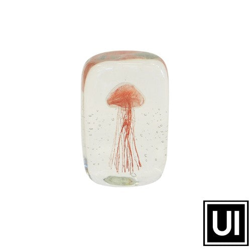 Paperweight jellyfish 13cm square pink unique interiors lifestyle 