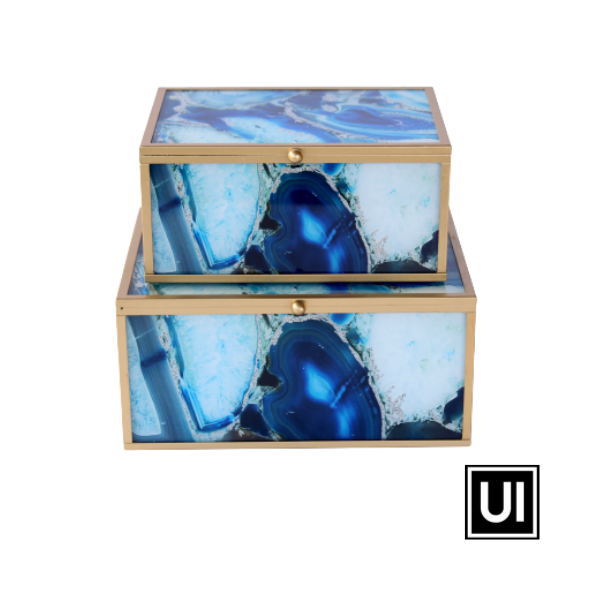 Blue & Silver Rectangular Boxes
