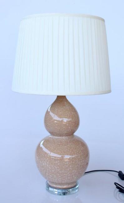 Marbled blush lamp base with cream pleated shade