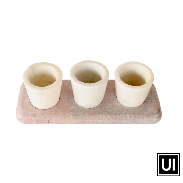 White & Pink Marble Pinch Pots