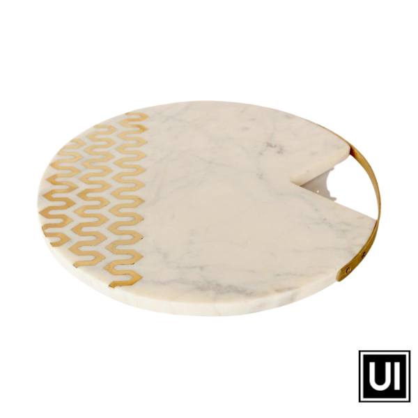 Marble Board With Brass Insert & Handle