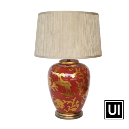 Sample RED & GOLD DESIGN LAMP GOLD SHADE 