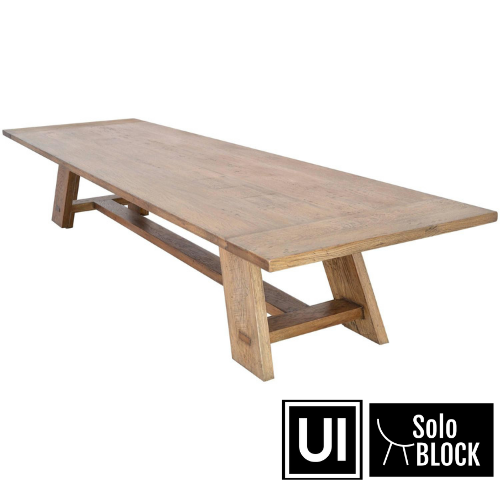 Solo block oak missouri leg table 2400mm x 1100mm