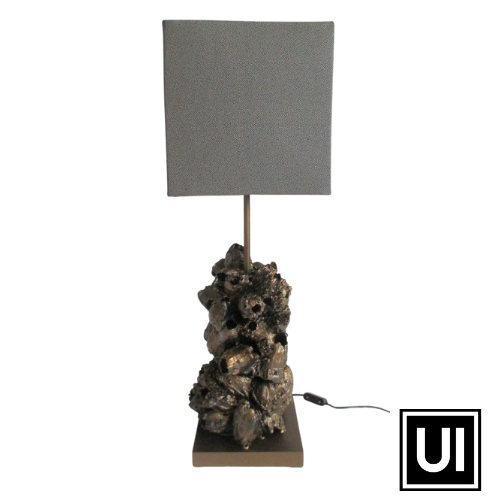 Bronze Upright Barnacle Lamp & Pebble Shade