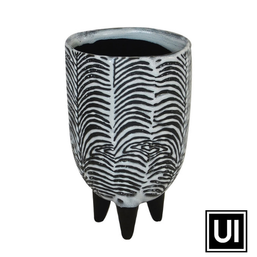 Ceramic zebra footed large