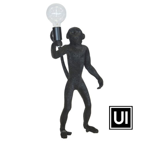 Resin monkey standing black