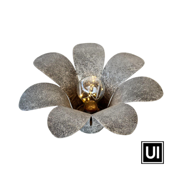 Led Battery Operated Silver Metal Flower Light  13X30CM