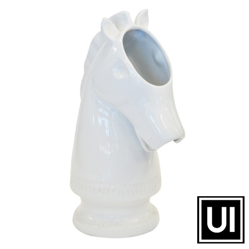 Ceramic horse bust white Unique Interiors