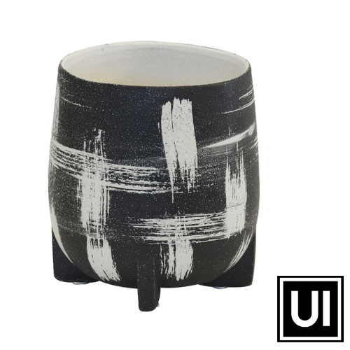 Ceramic tartan votive black & white Unique Interiors