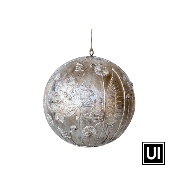Unique Interiors Large silver hanging ball