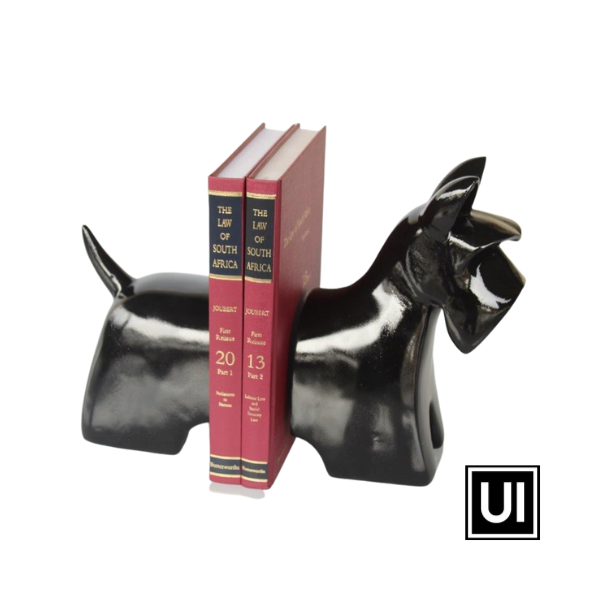Unique Interiors Pair of black Scotty dogs book ends