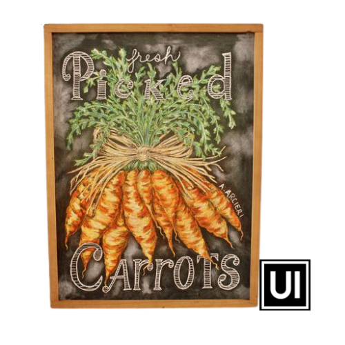 Carrot black board sign 61x46 unique interiors 