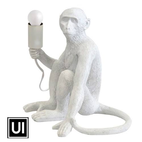Resin monkey Lamp excluding globe white