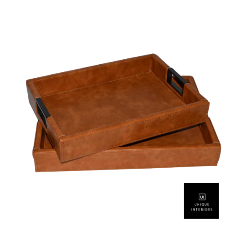 Brown Leather Tray large