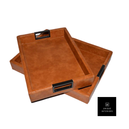 Brown Leather Tray large