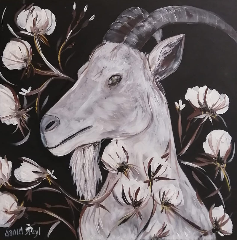 Goat and cotton 500 x 500mm