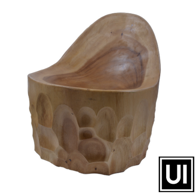 Wooden chair egg giraffe natural wood seat x 35 back x 60 width x 50 depth x 41cm unique interiors 