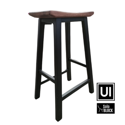 Solo block solid barstool industrial