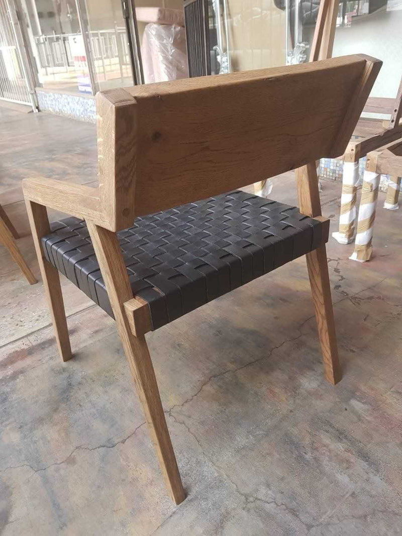 Oak Ronaldo chair with leather