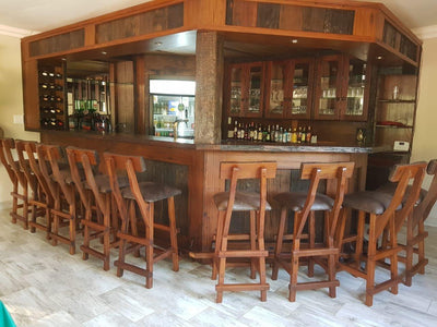 Unique Interiors Lifestyle Custom made Rhodesian Teak bar bar