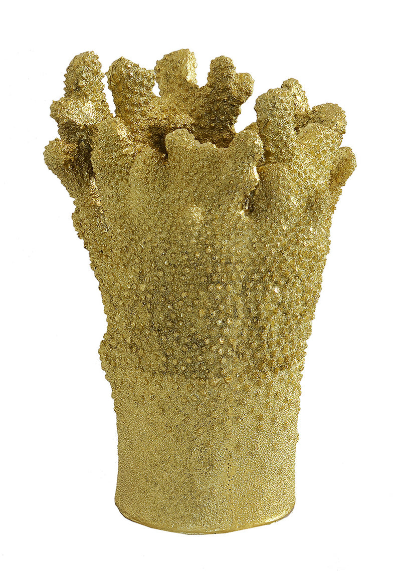 Coral vase gold large