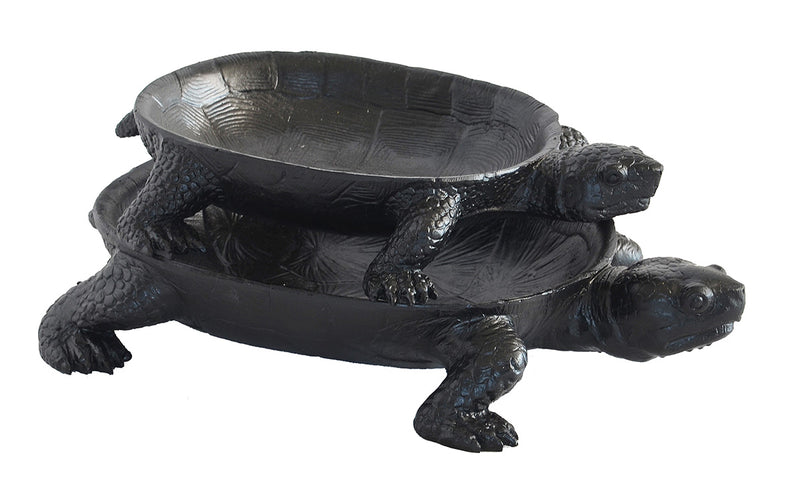 Resin turtle platter black set 2