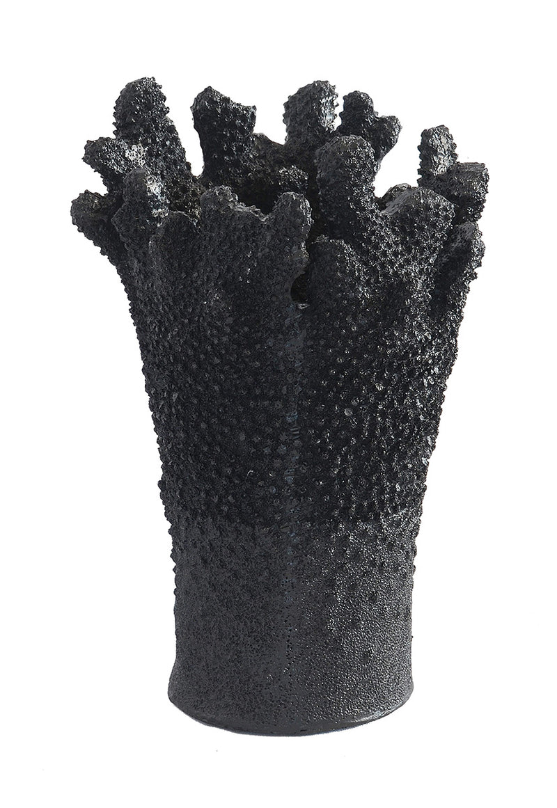 Coral vase black large