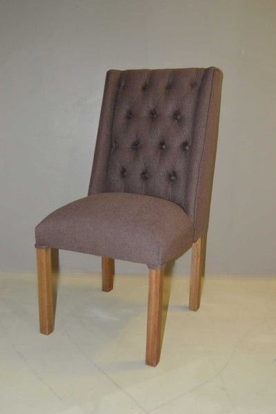 Solo Block Oak Modern Upholstered Chair Castle Brown