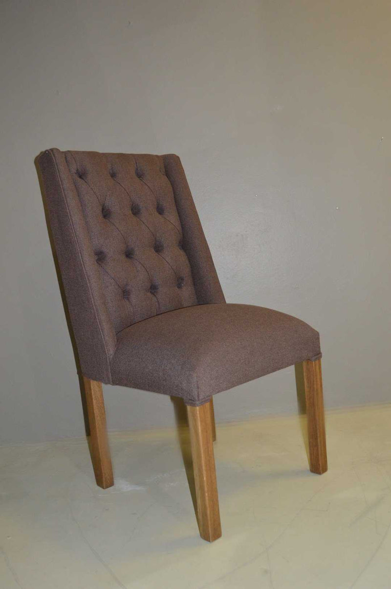 Oak Modern Upholstered Chair Castle Brown