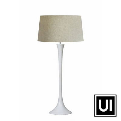 Battern tall table lamp  Size  WEB COLOUR: WHITE HEIGHT: 66CM LINEN SHADE: 40X45X25 SHADE INCLUDED  CHOOSE YOUR COLOUR  We take great pleasure in offering you a range of products that are proudly South African made in resin.  Bring a magical touch to any room with elegant candleholders and a range of exquisite lanterns that will certainly add to the atmosphere.  Manufacturing and delivery :  14 Working days 