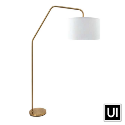 Knox brass floor lamp with shade Unique Interiors